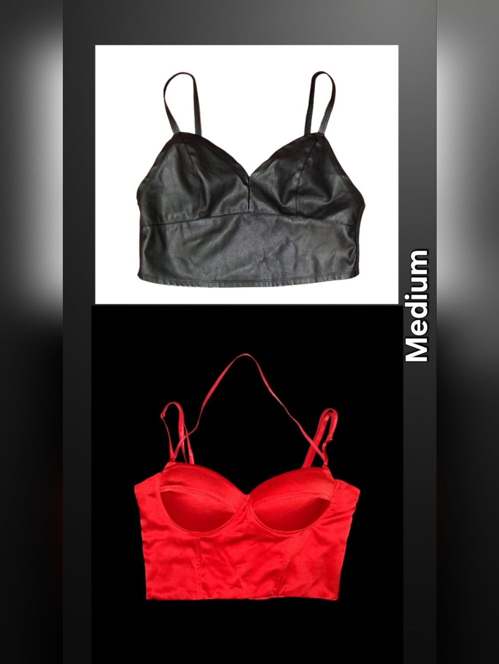 Clothes: Juniors Sexy Crop Top 2pc Lot (Medium) - Black & Red